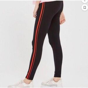TopShop Leggings Red Stripe